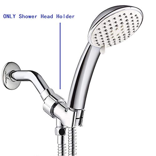 NearMoon Adjustable Shower Arm Mount- with Universal Wall Hook Bracket and Brass Pivot Ball, Shower Head Holder for Hand Held Showerheads (Chrome Finish) - color: Chrome Finish