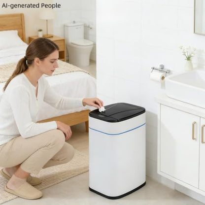 Smart Trash Can, Sensor Opening and Closing (1, Square Gold) | Automatic Trash Can for Living Room, Bedroom, Kitchen and Bathroom - color: Square Gold