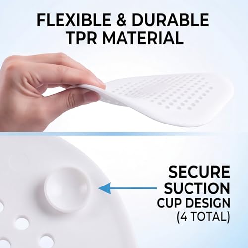 2 Pcs Shower Drain Hair Catcher Kitchen Silicone Sink Strainer Bathroom | Hair Drain Shower Catcher, Silicone Drain Protector Hair Stopper with Suction Cup for Shower Kitchen Bathroom Bathtub Sink - color: White