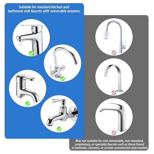 10 pcs Faucet Adapter Kit, CNYMANY Kitchen Aerator Adapter Set Male M20 Female Sink Adapter Connecting Garden Hose Water Filter Standard Hose via Diverter