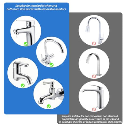 16 pcs Faucet Adapter Kit, CNYMANY Kitchen Aerator Adapter Set Male Female M22 Sink Faucet Adapter Connecting Garden Hose Water Filter Standard Hose via Diverter