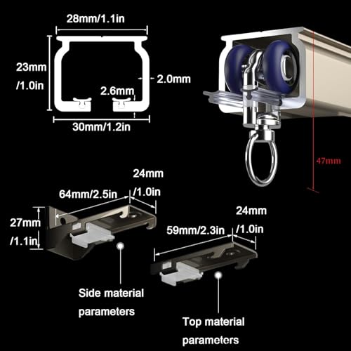 Ceiling Wall Mount Room Divider Curtain Track Rods, Aluminum Ceiling Curtain Track, Heavy-Duty Curtains Rails for Living Room Bedroom Room Shower Divider, 100-600cm(Black,2.5m(8.2ft)) - color: Black, size: 2.5m(8.2ft)