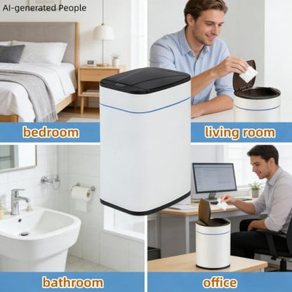 Smart Trash Can, Sensor Opening and Closing (1, Square Gold) | Automatic Trash Can for Living Room, Bedroom, Kitchen and Bathroom - color: Square Gold