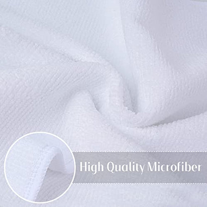 Microfiber Cleaning Cloth Kitchen Dish Cloths 12x12In 12 Pack White | Super Absorbent, No Streak, Dish Rags, Lens, Cloths - color: White
