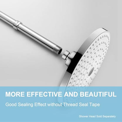 OFFO Shower Head Extension Arm, 12 in Shower Arm Extension Shower Head Extender Made of 304 Stainless Steel Shower Pipe Extension, Chrome - color: Chrome, style: 12 in