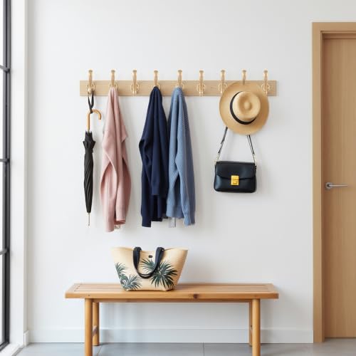4 Pack Coat Hooks Wall Mount Heavy Duty Utility Retro Double Hooks for Hanging Coats,Hat, Towel, Key, Robe, Scarf, Bag, Cap (Gold) - color: 4 Pack-Gold