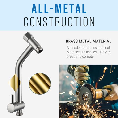 G-Promise 6.1 Inch Low-level Shower Diverter with Holder (Brushed Nickel) | All Metal Construction, 3 Spray Settings, 6.1 Inch Low Diverter, Dual Mount Shower Holder, Standard Thread Connection - color: Brushed Nickel, size: 3-Settings