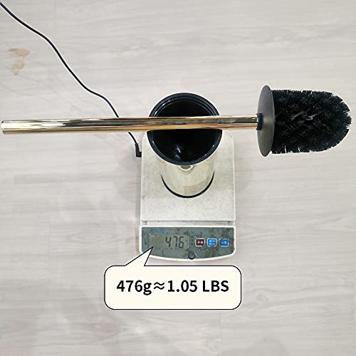 Freestanding Toilet Brush Holder for bathrooms 304 Stainless Steel Toilet Brush Stand Round Storage and Organization Rust Resistant 18-inch high Polished Gold Finished - color: 18-inch Round High Polished Gold