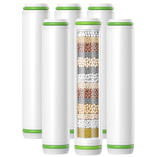 Shower Filter Compatible with PWERAN Handheld Shower Head | 9 Stage Replacement Filters for Hard Water, High Efficiency Filtrat-ion for Chlorine and Harmful Substances, 6 Pack - style: 6 PACK