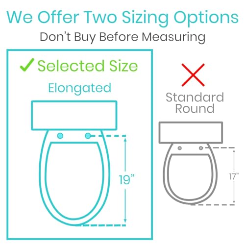Vive Raised Toilet Seat Riser for Seniors (with Handles) - Handicap Rail | Grab Bar Seat for Over Toilet - Elevated Safety for Elderly, Disabled, Medical - Elongated - size: Elongated