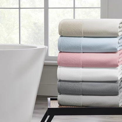 Modern Threads Waffle-Rib 6-Piece Towel Set – Premium Cotton Bath Towels, Ultra-Absorbent & Soft, Elegant Waffle Texture for Bathroom & Spa, White - color: White