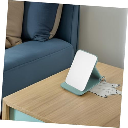 Healeved 2pcs Foldable Travel Vanity Mirror with Stand Small Desktop Makeup Mirror for Dorm Bedroom Bathroom Countertop Use