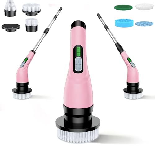 Electric Spin Scrubber - Cordless Bathroom Scrubber with 7 Brush Heads