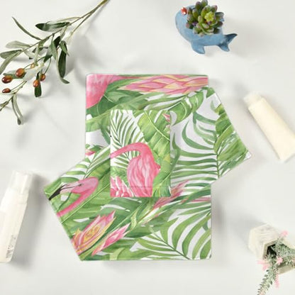 ALAZA Towel Bathroom Sets, Pink Flamingo Tropical Leaves On White Towels 3-Piece 1 Bath Towel 1 Washcloth 1 Hand Towel, Bath Towel Set of 3 Soft Multifuntion for Home Kitchen Hotel Gym Swim Spa - color: Multi01