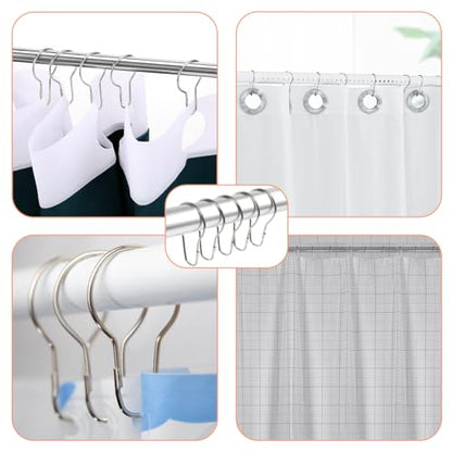 400 PCS Metal Shower Curtain Rings Hooks Bulk Rust Proof Hanging Shower Curtain Hooks Practical Stainless Curtains Ring for Home Bathroom Kitchen Rods Application, Silver - color: 400pcs Silver