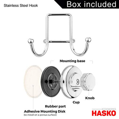 Powerful Vacuum Suction Cup Hooks Holder for Towel, Robe and Loofah - Stainless Steel Hook for Bathroom and Kitchen (Chrome)