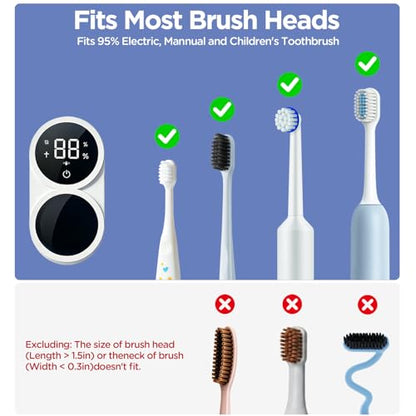 UV Toothbrush Sanitizer Holder 600mAh，Fast Charge&Auto-Inductive | portable design with usb-c fast charging, suitable for home & travel. ideal for couples, families, bathrooms, rvs and dorms.