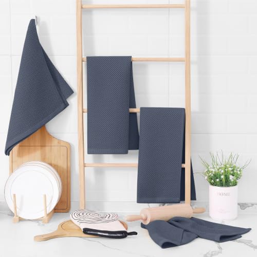 Homaxy 100% Cotton Waffle Weave Kitchen Towels, 15-Pack, Dark Grey | Ultra Soft Absorbent Dish Towels, Quick Drying Cleaning Towels, 13 x 28 Inches - color: Dark Grey, size: 13 x 28 - 15 Pack