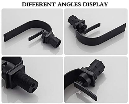Becola Matte Black Modern Single Hole Bathroom Faucet, Low Arc Brass Ceramic Valve Vanity Sink Faucet, Single Handle 1 Hole / 3 Holes Hot and Cold Water Mixer Tap - color: Matte Black
