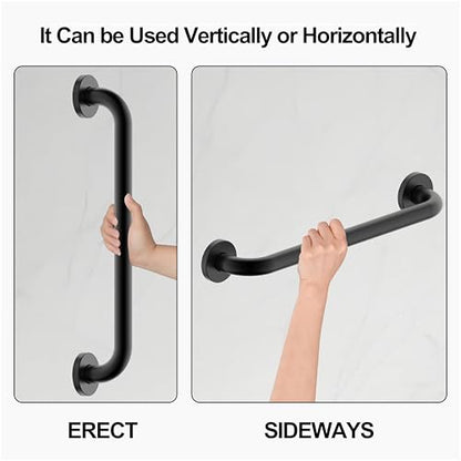 16 Inch Grab Bar 304 Stainless Steel Anti-Slip Bathroom Safety Handrail Wall Mount Assist Grip for Elderly Handicap Bathtub Shower Toilet,GB-4023-MT, Matte Black - color: Matte Black