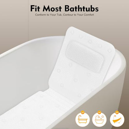 Luxury Bath Cushion, Full Body Bath Pillow for Bathtub, 49.21 * 14.17in Thick Bathtub Cushion, Bath Mat for Head and Neck Support, Ideal Bath Accessories for Spa, Soaking, Tub
