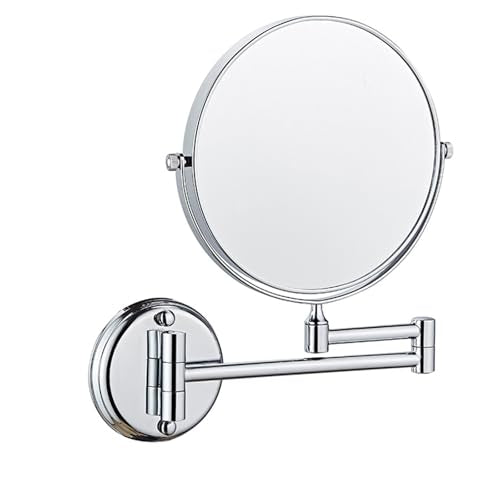 Vanity Mirror,Bathroom Mirror,8" Magnification Wall Mount Swing Arm Mirror. Two-Sided Regular & Magnification. Brushed Brass Finish.,5X,Silver White - color: Silverwhite, size: 5X