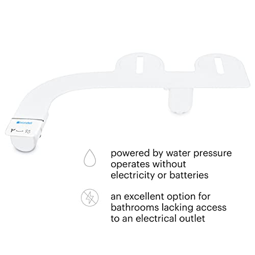 Brondell SS-150W SimpleSpa Thinline Essential Bidet Attachment for Toilet Seats with Adjustable Water Pressure, Side Arm Control, Thin Profile, White (Single Nozzle) - color: White Controls