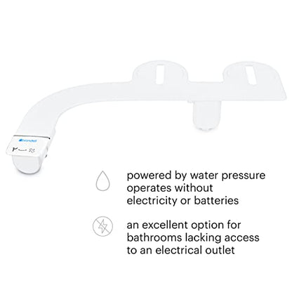 Brondell SS-150W SimpleSpa Thinline Essential Bidet Attachment for Toilet Seats with Adjustable Water Pressure, Side Arm Control, Thin Profile, White (Single Nozzle) - color: White Controls