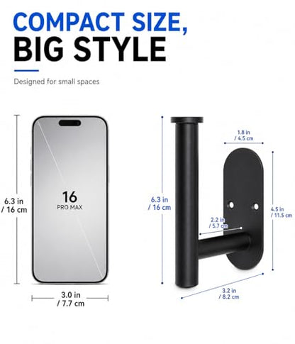 2Pcs Hand Towel Holder for Bathroom, Matte Black Small Hand Towel Racks Bar Hanger for Rv Kitchen Wall Mounted, Thicken 6.3" SUS304 Stainless Steel Towel Ring, Modern Contemporary, Heavy Duty, 2 Pack - color: Matte Black