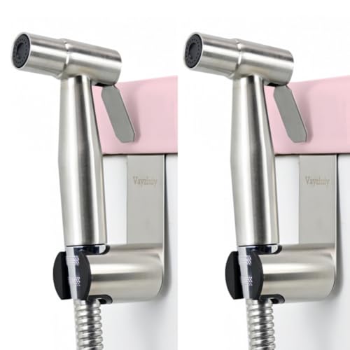 Handheld Bidet Sprayer for Toilet 2 PCS - Bidets for Existing Toilets Adjustable Water Pressure with Bidet Hose for Feminine Wash, Stainless Steel Muslim Shower Jet Spray for Toilet - style: 2 Pack