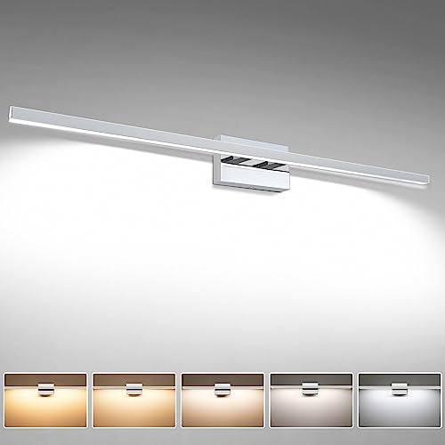 VOLISUN 48-Inch Dimmable Bathroom Vanity Light, 30W 5CCT LED Fixture Over Mirror, Chrome, ETL Certificated - color: Chrome, size: 48inch