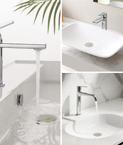 QYHNYJF Upgraded Bathroom Sink Stopper with Hair Catcher - Universal Pop-Up Drain Plug, Stainless Steel & Silicone Seal for 1.1-1.5 Inch Drains,Brushed Nickel Finish (Brushed Nickel) - color: Nickel Brushed