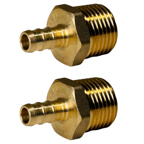 XFITTING 3/8 inch Pex x 1/2 inch Male NPT Adapter, 24-4-8=2X, 2 Pieces - size: 3/8" Pex x 1/2" Male