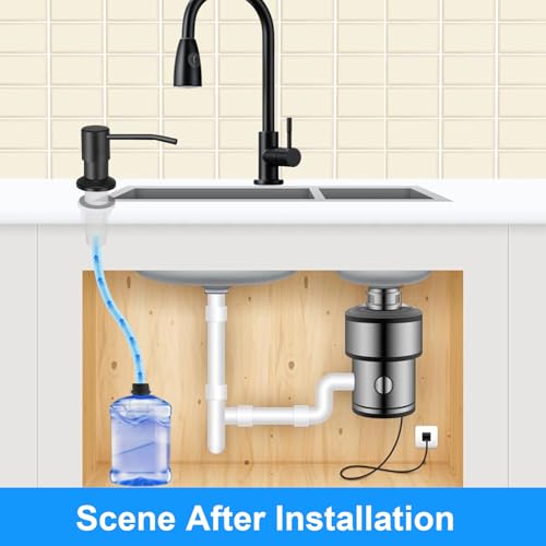Soap Dispenser Kitchen Sink, Sink Soap Dispenser, 47" Extension Tube kit, Dish Soap Dispenser Pump, No Need More Refills (Black) - color: Black