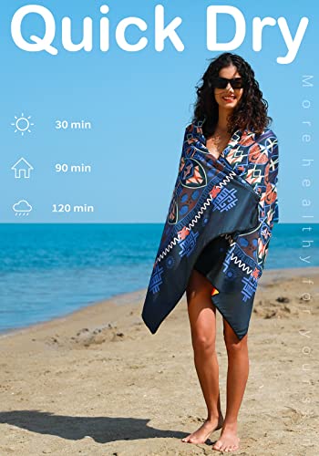 Widdonen Microfiber Beach Towel,Compact 2 Pack-71x32 Inch with Bag Travel | Extra Large,Lightweight,Thin,Sand Free,Quick Dry,Absorbent.Packable for Camping,Swim,Pool,Bath,Picnic,Cruise Essentials Gift - color: 2 Pack Mandala