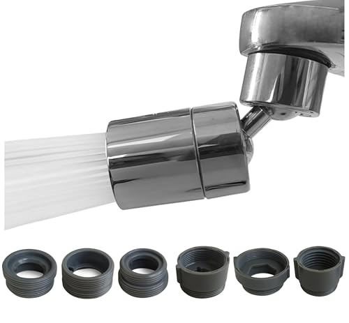 Rotating Faucet Aerator Extender,Nozzle Faucet Adapters, Universal Splash Filter Kitchen Tap Extension, Kitchen Sink Faucet Replacement (silvery 80°) - color: Silvery 80°