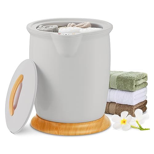 WELLHUT Towel Warmer Bucket Towel Warmers for Bathroom with Fragrance Holder, Luxury Spa Hot Towel Warmer, Towel Heater, Auto Shut Off, Holds Two 40"X70" Oversized Towels, Bathrobes, Blankets - color: Grey, size: 20 L