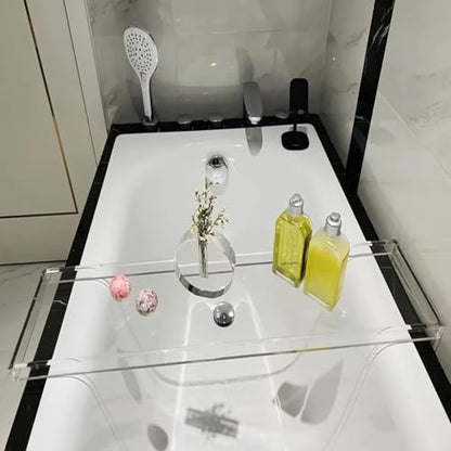 Clear Acrylic Bathtub Tray – Waterproof & Stylish Bath Caddy | Luxury Tub Tray for Relaxation (29.9" x 7.87" x 1.18") - size: 29.9" x 7.9" x 1.2"