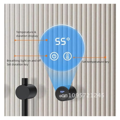 Vertical Electric Heated Towel Rail for Bathroom, Freestanding Towel Warmer Rack with Smart Temperature Control,40-60°C Adjustable for Drying Towels and Silk Care, Modern Black Towel Heater Bar for B - color: Matt Black