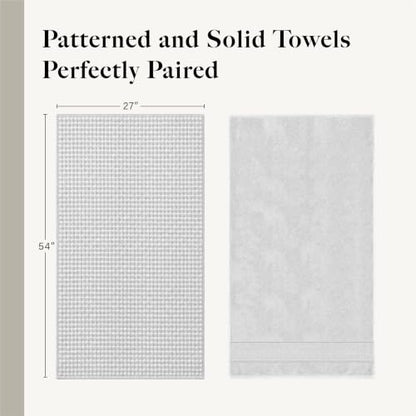 Modern Threads 6 Piece Cotton Bath Towel Set – Ultra Soft 600 GSM Towels – Bathroom Set with Hand Towels and Washcloths – Waffle (White) - color: White, style: Waffle