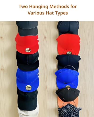 LINFIDITE 15 Pack Hat Rack Hanger Holder Organizer Closet Hanging Baseball Cap Display Storage Rack for Scarves Handbags Towels Clothes Ties Over Door Wall Mounted w Hanging Hook Black