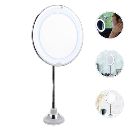 Rotating 360° LED Magnifying Makeup Mirror with 10x Suction Cup Vanity Mirror for Bathroom and Travel