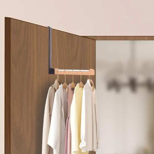 2 Pack Over The Door Hooks(L=6.1"), Over Door Hanger, Heavy Duty No Drill Hanger for Towels, Coats, Hats, Bags in Bathroom, Bedroom, Kitchen, Living Room-Black - color: Black(2 Pack 6.1")