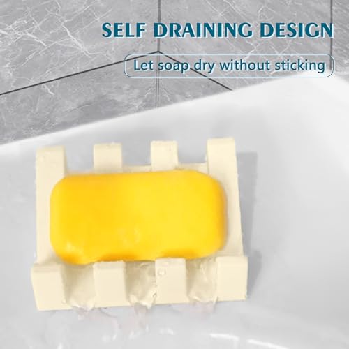 Soap Dish Holder for Shower with Suction Cup, Silicone Soap Holder & Saver Self-Draining Bar Soap Dish Keeps Soap Dry for Bathroom, Kitchen, Bathtub, Extends Soap Life (CreamWhite-1Pack) - color: Cream White - 1 Pack