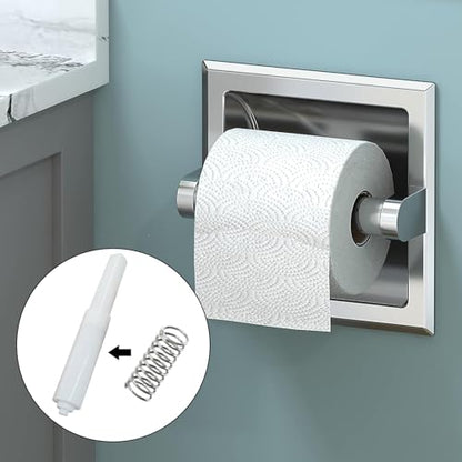 4Pack Toilet Paper Holder Spring Rod Replacement | Plastic, Spring Loaded, White