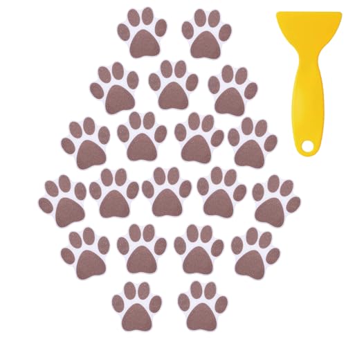 WY LIGHTING LEVEL 20pcs Safety Shower Treads Non-Slip Bathtub Stickers | Adhesive Appliques with Premium Scraper, Bathroom Tubs Shower Treads, Anti Slip Paw Floor Decals, for Bathtub, Pools, Boats