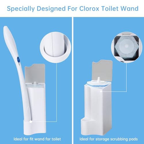 2 Pack Holder for Clorox Toilet Wand, Compatible with Clorox Toilet Wand Holder only, White & Gray