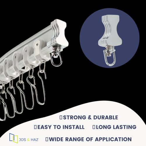 Jos & Haz End Caps for Flexible Bendable I Profile Curtain Track Ceiling or Wall Mount Curtain System End Stop for Room Divider Sliding Curtains RV Rail Cap (4 pcs)