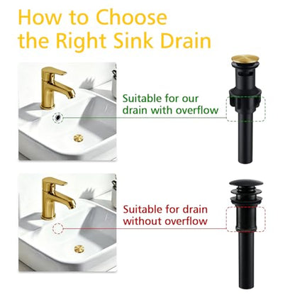 Universal Bathroom Sink Stopper,Brushed Gold Bathroom Sink Drain | for Bathroom Vanity Vessel Sink,with Silicone Hair Catcher Rapid Draining Plastic Pop-up Sink Drain Anti-Clog - color: Bathroom Sink Drain-brushed Gold