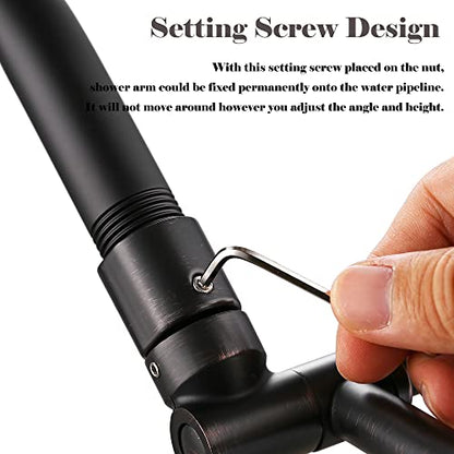 Oil Rubbed Bronze Shower Arm Extension - 13'' Height & Range Adjustable, Locking Nuts, Universal Connector for Rain & Handheld Showers - color: Oil Rubbed Bronze